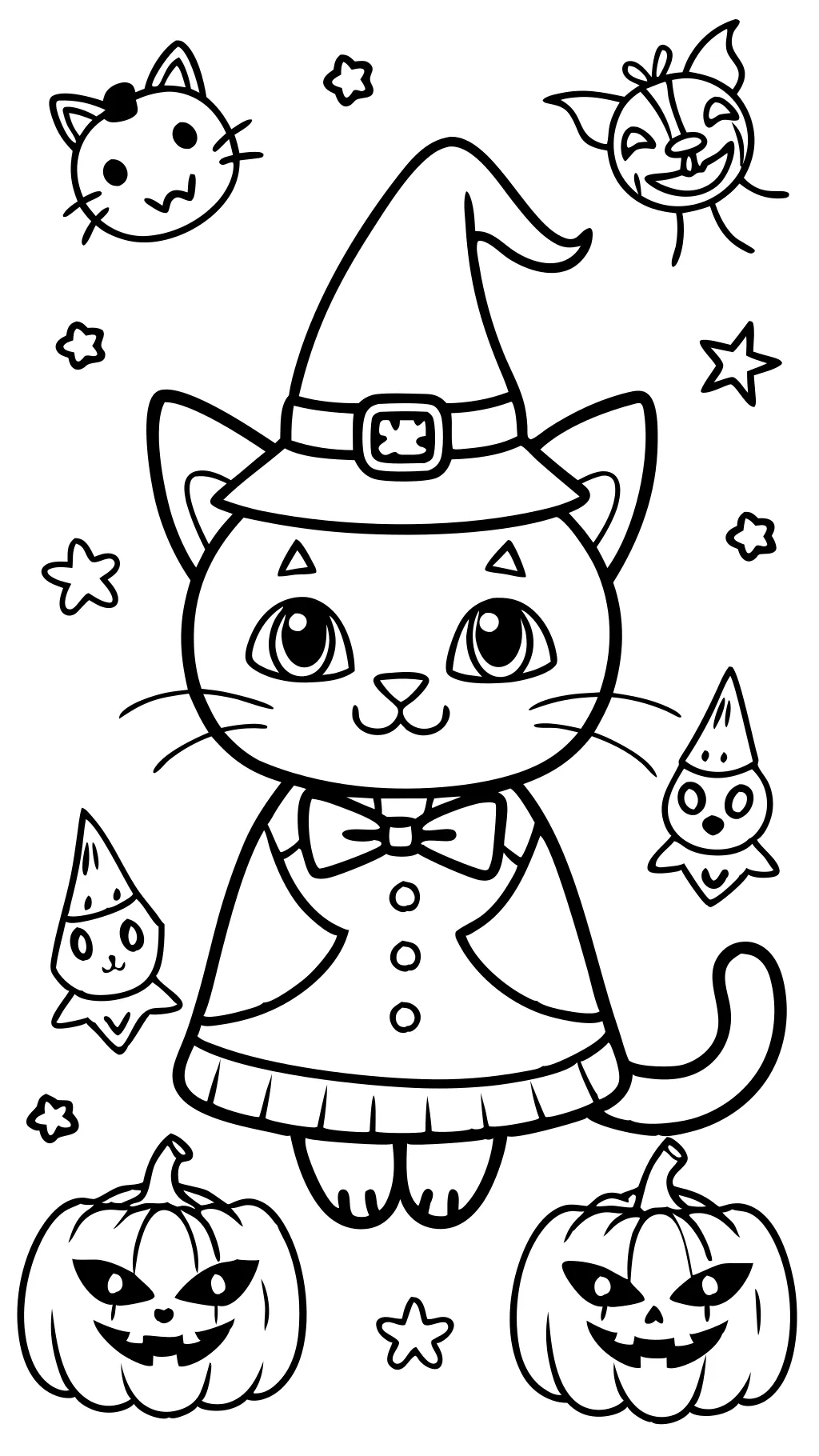 cat halloween coloring pages